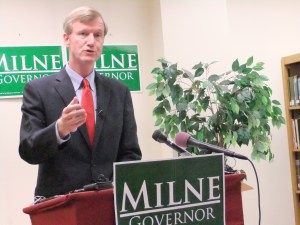 Scott Milne and potted plant. Make your own joke.