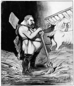 Mr. Hoffer detects an unpleasant odor. (Not exactly as illustrated.)